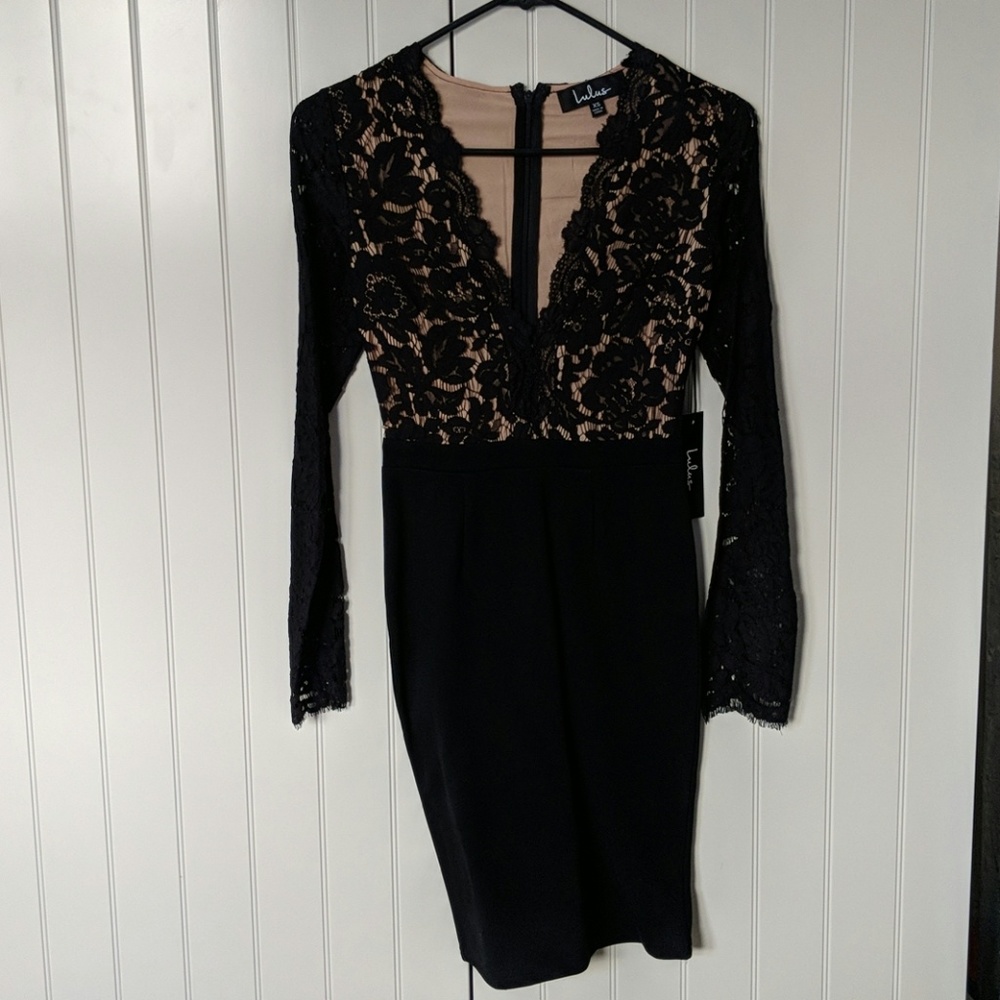 Lulus swoon-er or later long sleeve lace dress